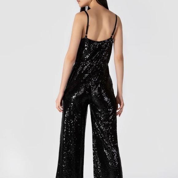 NWT DEX Sequin Strapless Jumpsuit/Romper Black - Picture 3 of 9